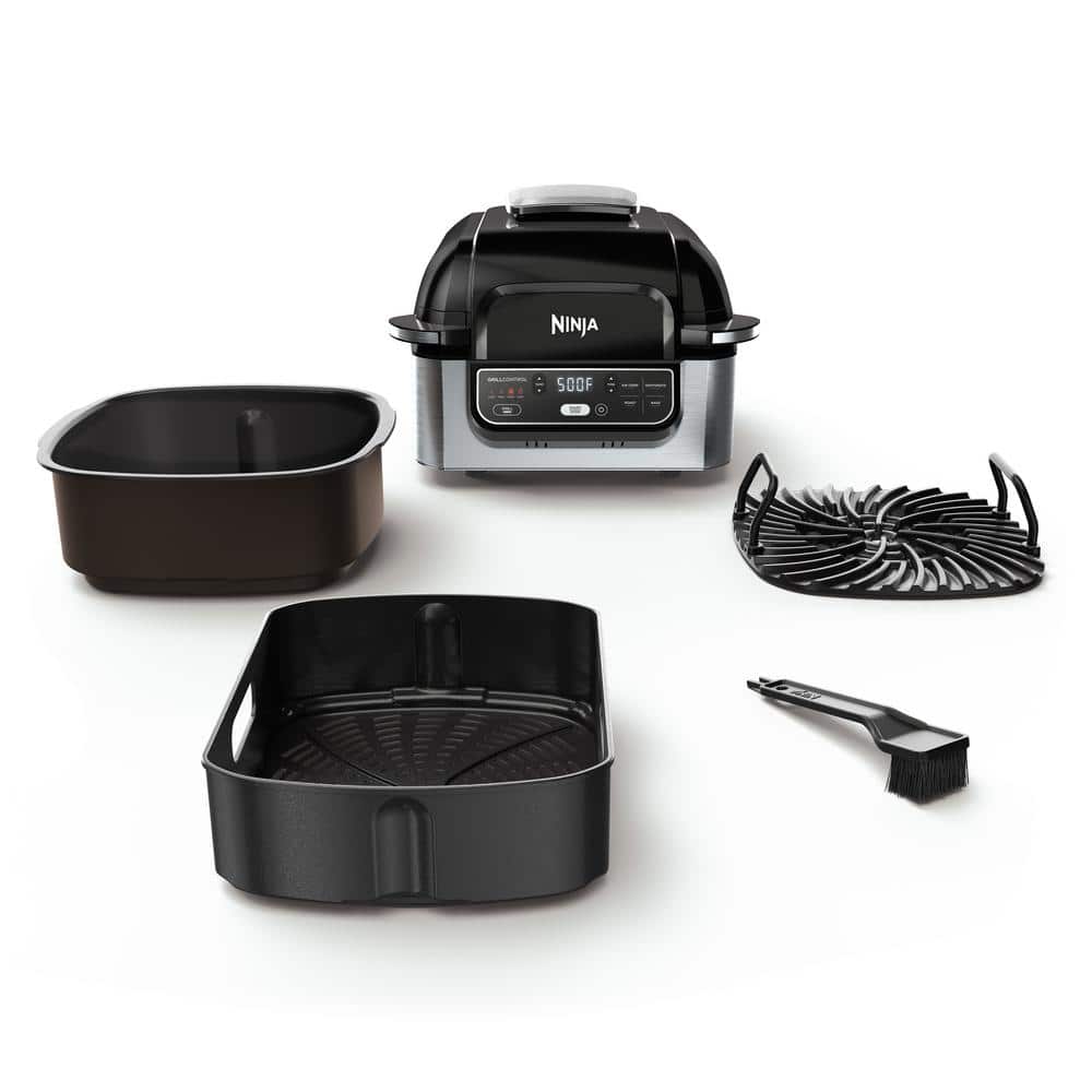 NINJA Foodi 5-in-1 Indoor Grill with 4 Qt. Air Fryer, Roast, Bake, Dehydrate and Cyclonic Grilling (4)