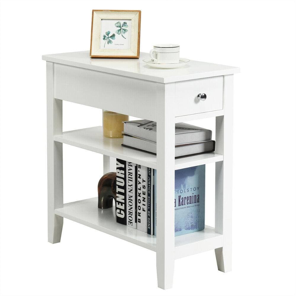 Volenca 3-Tier End Table with Drawer and Double Shelves (3)