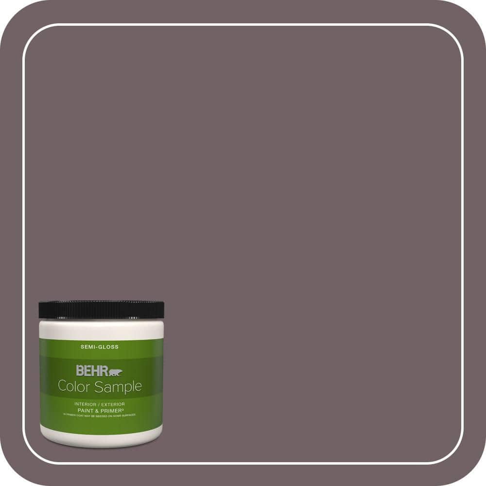 BEHR PREMIUM PLUS 8 oz. #N110-6 Dignified Purple Semi-Gloss Interior/Exterior Paint & Primer Color Sample