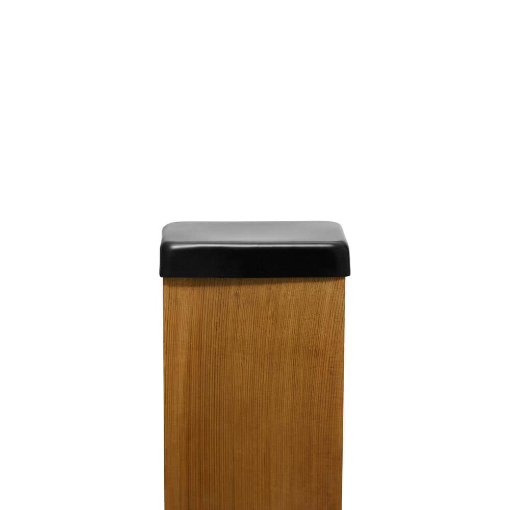 Protectyte 4 in. x 6 in. Black Stainless Steel Flat Top Post Cap with 3/4 in. Lip (3)