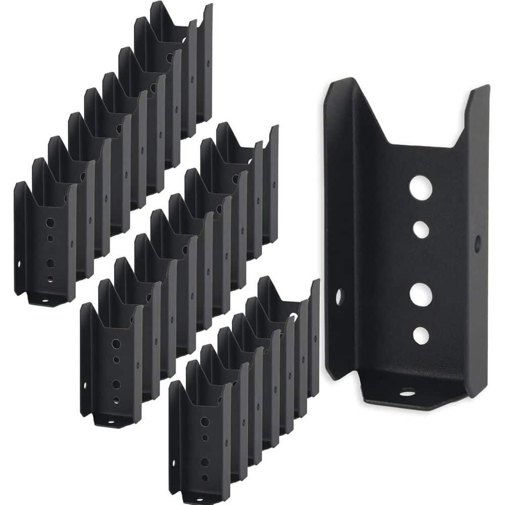 Afoxsos Galvanized Black Fence Brackets Carbon Steel Repair Kit for Wood 2 x 4 with Corrosion Resistance 24 Pack (1)