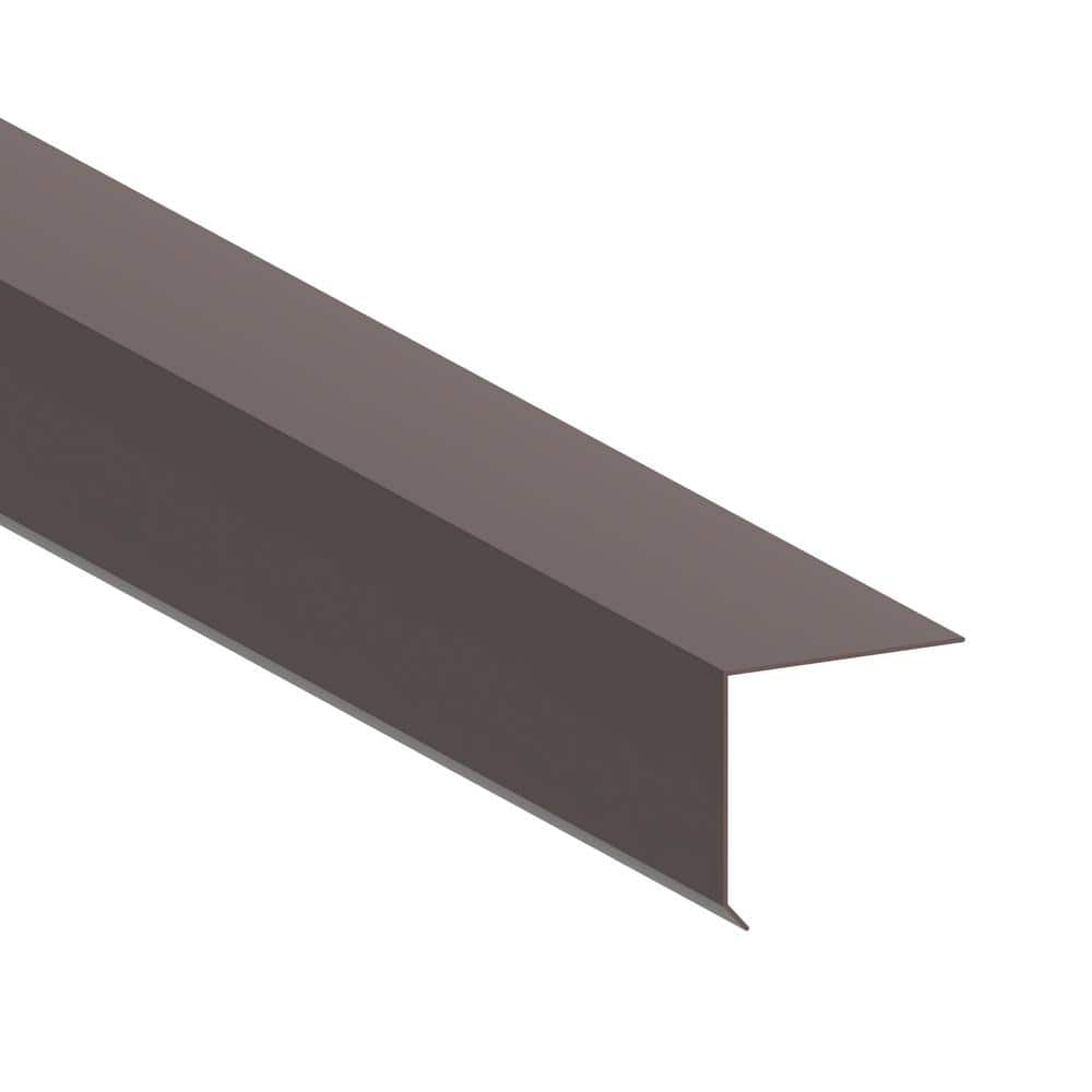 Gibraltar Building Products 1-1/2 in. x 1-1/2 in. x 10 ft. Galvanized Steel Grip Edge Flashing in Brown