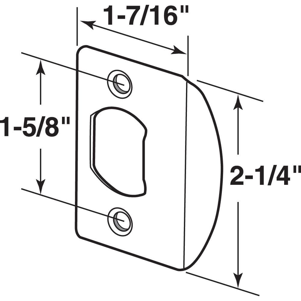 Prime-Line Door Latch Strike Plate, Steel Construction, Classic Bronze Finish (2)