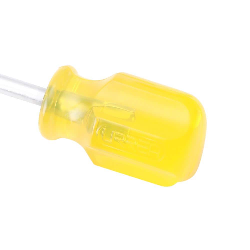 URREA 1-3/8 in. Stubby Type Round Shank Phillips Tip Amber Handle Screwdriver (3)