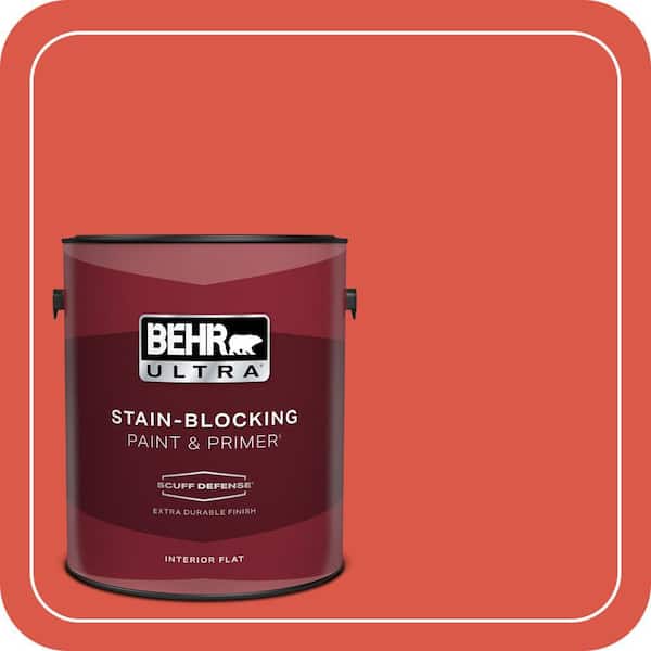 BEHR PREMIUM PLUS #180B-6 Fiery Red Flat Low Odor & Primer (4)