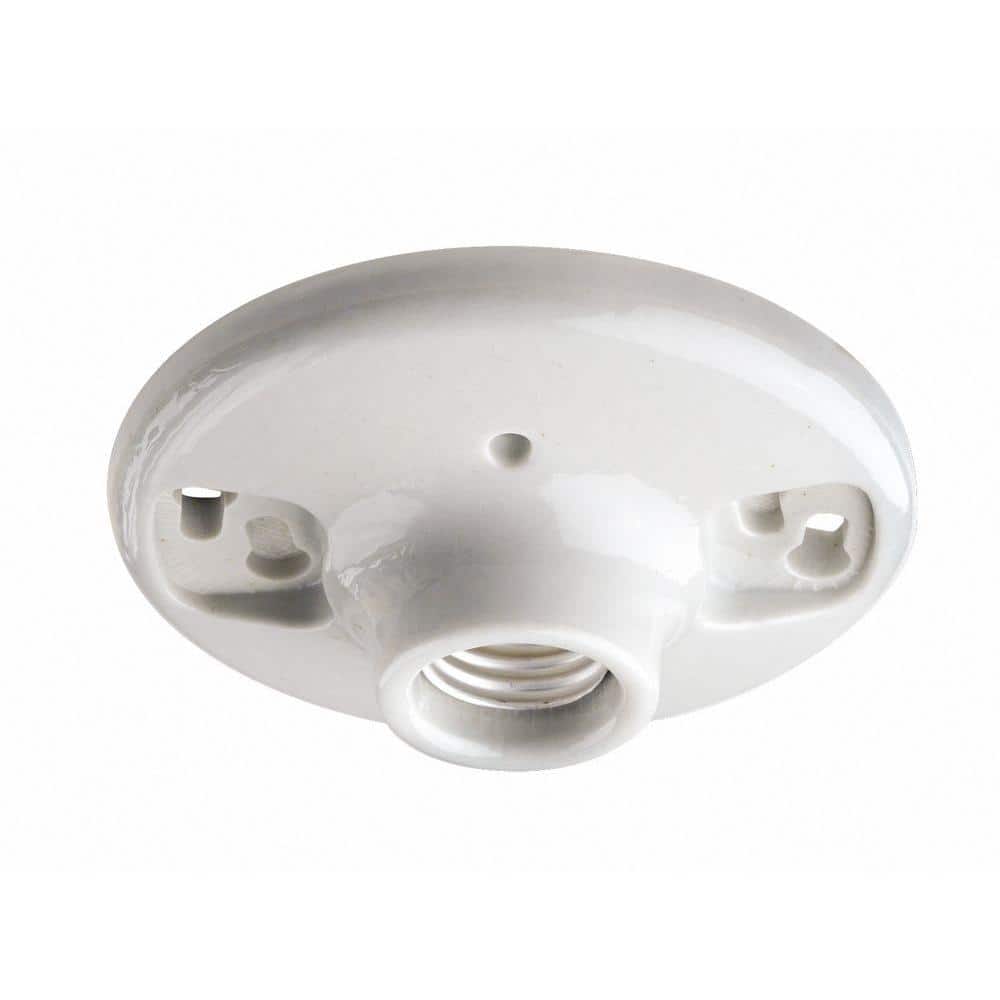 Leviton 600-Watt 250-Volt White Outlet Box Lampholder 49875 (2)