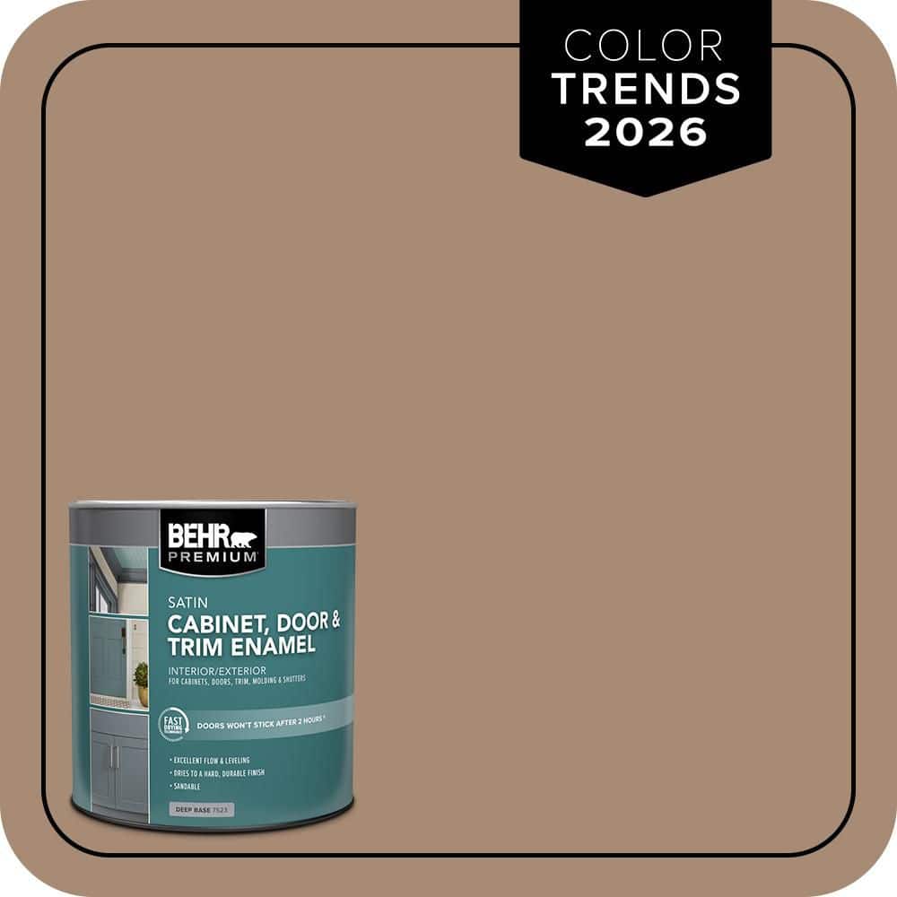 BEHR PREMIUM 1 qt. #N240-5 Rodeo Tan Satin Enamel Interior/Exterior Cabinet, Door & Trim Paint (1)