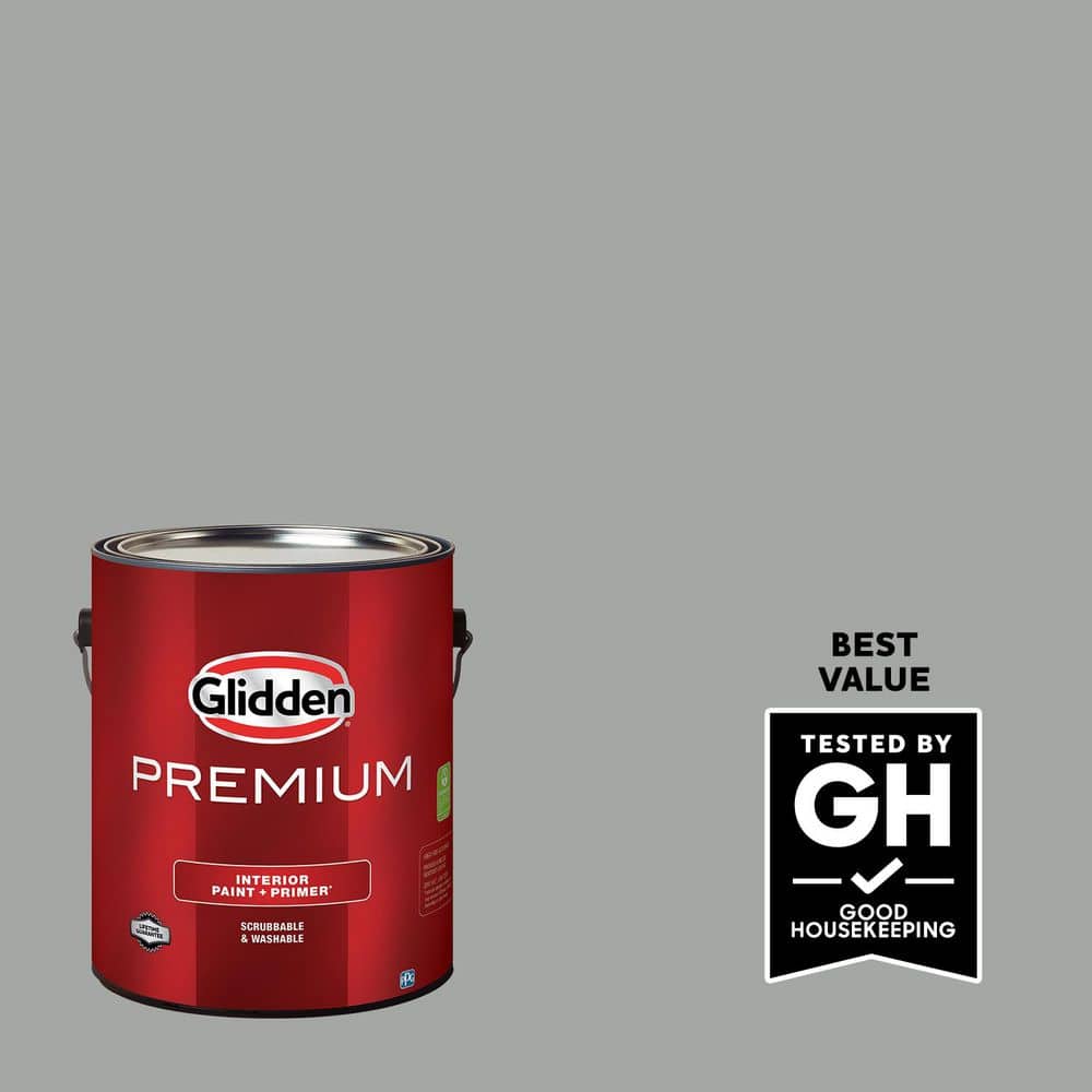 Glidden Premium 1 gal. PPG1010-4 Stepping Stone Flat Interior Latex Paint (1)