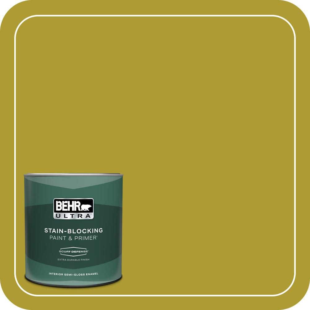 BEHR ULTRA 1 qt. #P330-7 Luscious Lime Extra Durable Semi-Gloss Enamel Interior Paint & Primer