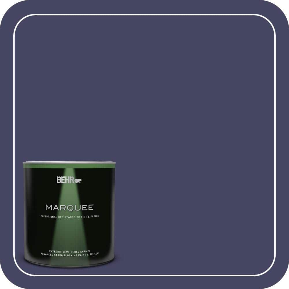 BEHR MARQUEE 1 qt. #S-H-630 Lunar Eclipse Semi-Gloss Enamel Exterior Paint & Primer
