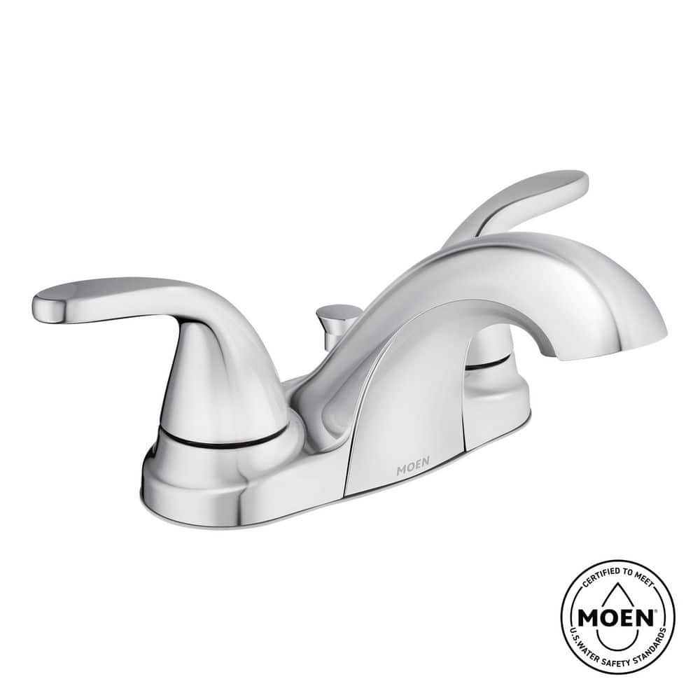 MOEN Adler 4 in. Centerset 2-Handle Low-Arc Bathroom Faucet in Chrome (2)