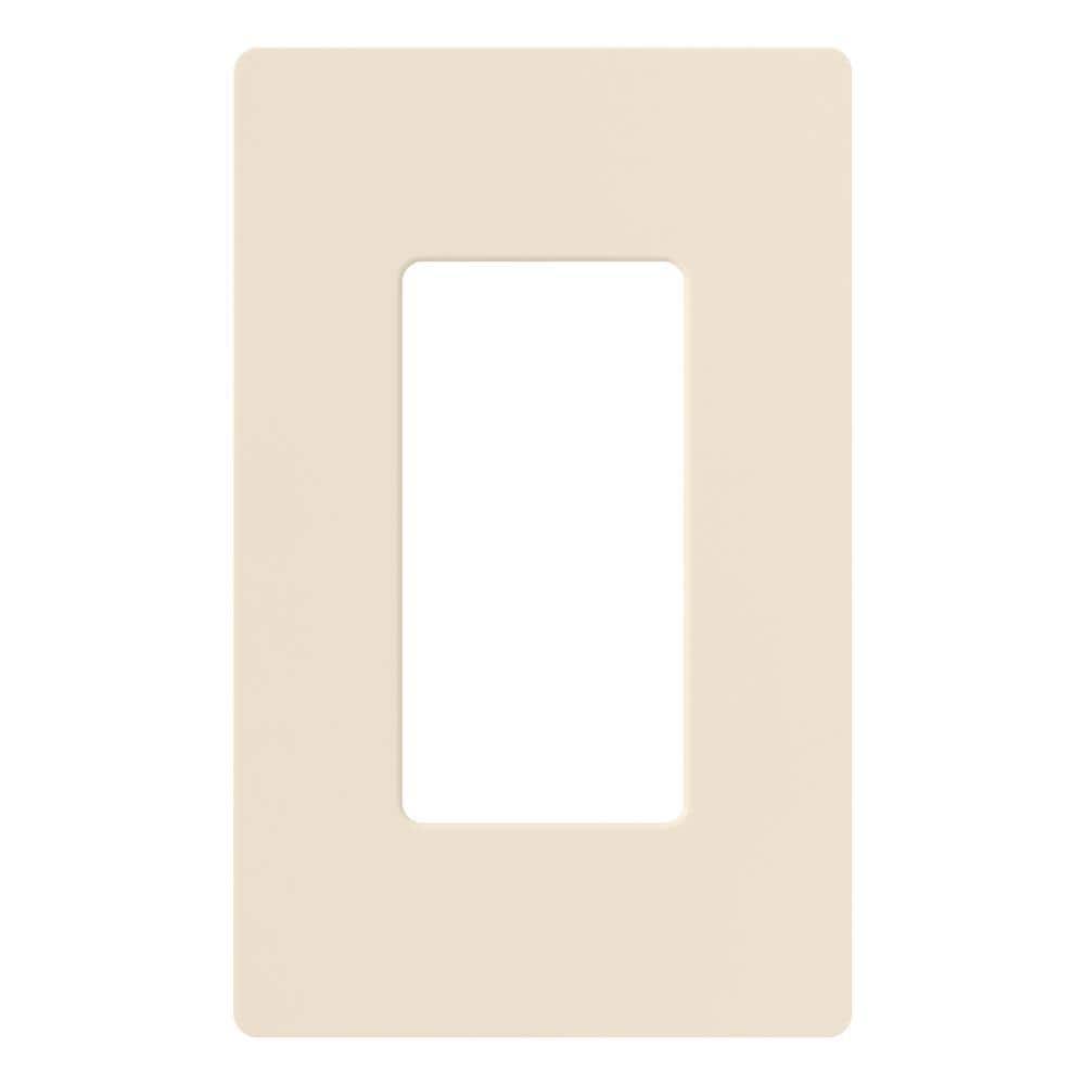 Lutron Claro 1 Gang Wall Plate for Decorator/Rocker Switches, Gloss, Light Almond (CW-1-LA) (1-Pack)