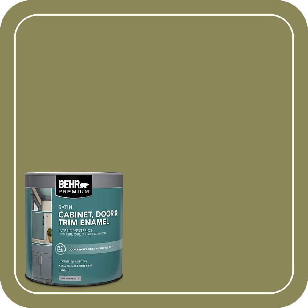 BEHR PREMIUM 1 qt. #S340-6 Fertile Green Satin Enamel Interior/Exterior Cabinet, Door & Trim Paint (1)