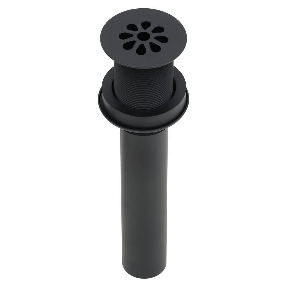 Premier Copper Products 1.5 in. Non-Overflow Grid Bathroom Sink Drain - Matte Black (1)