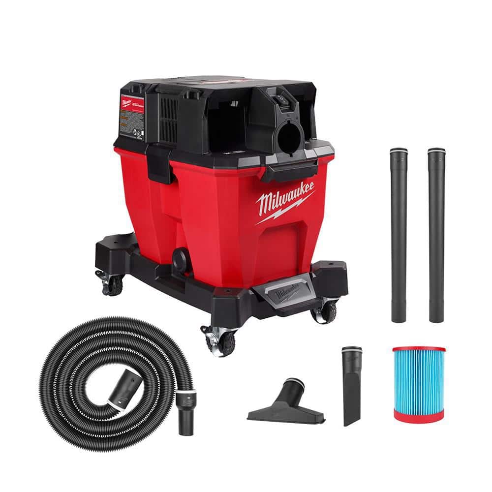 Milwaukee M18 FUEL 9 Gal. Cordless DUAL-BATTERY Wet/Dry Shop Vacuum with Filter, Hose, and Accessories