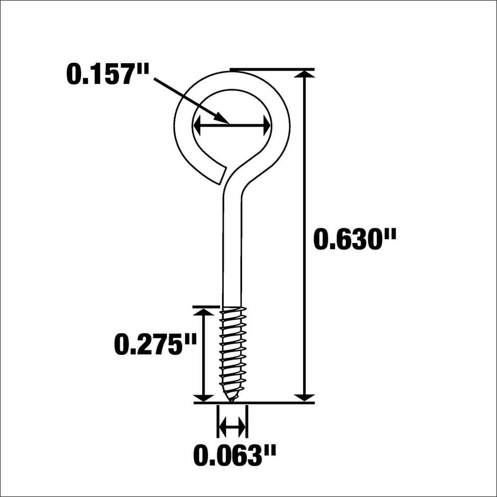 Everbilt Screw Eye 1/16 in. x 5/8 in. Z CP (3)