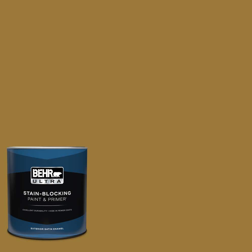 BEHR ULTRA 1 qt. #M300-7A Retro Gold Satin Enamel Exterior Paint and Primer (1)