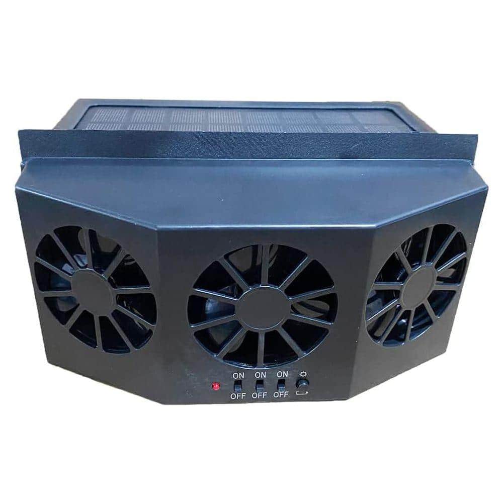 KIWDZFU Solar-Powered Car Window Exhaust Fan for Enhanced Vehicle Ventilation (2)