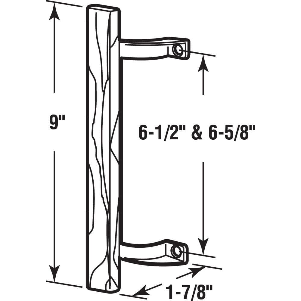 Prime-Line Patio Door Pull, Hardwood Handle with Aluminum (2)