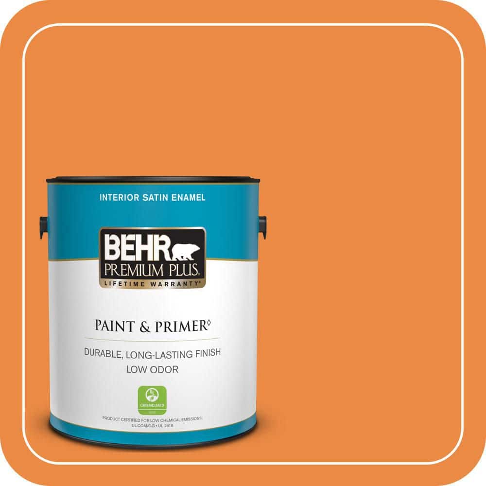 BEHR PREMIUM PLUS 1 gal. #P230-7 Acapulco Sun Satin Enamel Low Odor Interior Paint & Primer