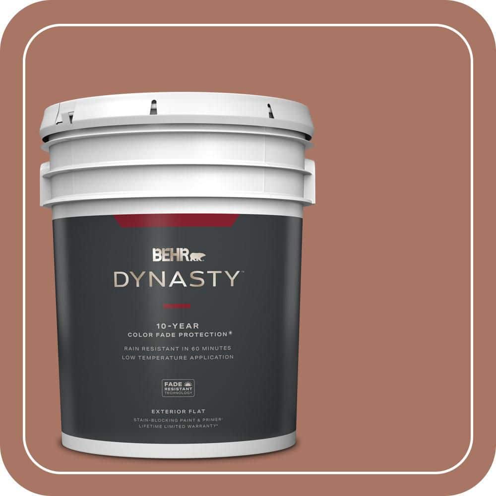 BEHR DYNASTY 5 gal. #MQ1-60 Sienna Flat Exterior Stain-Blocking Paint & Primer