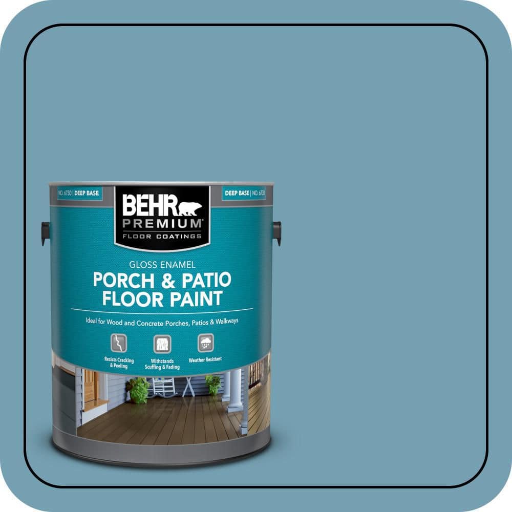 BEHR PREMIUM 1 gal. #S480-4 Saga Blue Gloss Enamel Interior/Exterior Porch and Patio Floor Paint