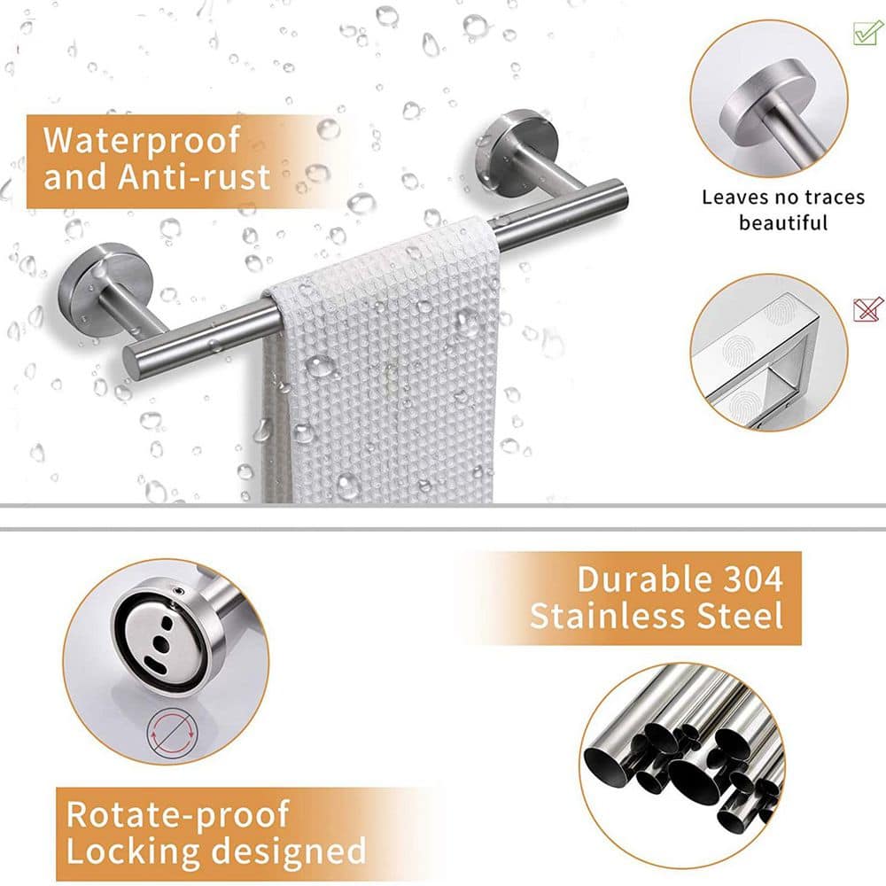 Unbranded 4-Piece Stainless Steel Bathroom Towel Rack Set with Mounting Hardware for Bathroom Wall Mounted (4)