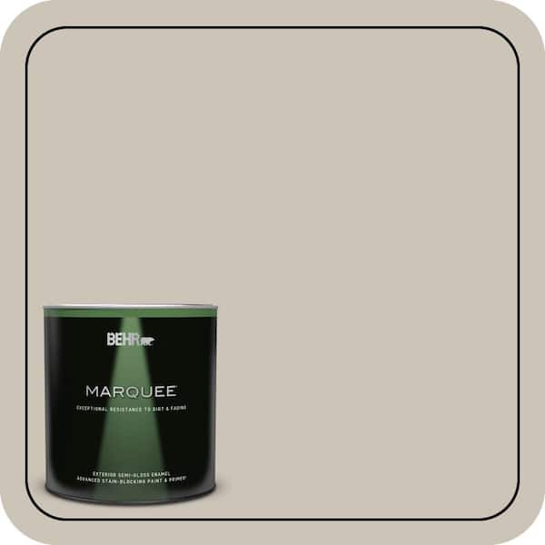 BEHR MARQUEE 1 qt. Designer Collection #DC-009 Vintage Pewter Semi-Gloss Enamel Exterior Paint & Primer (2)