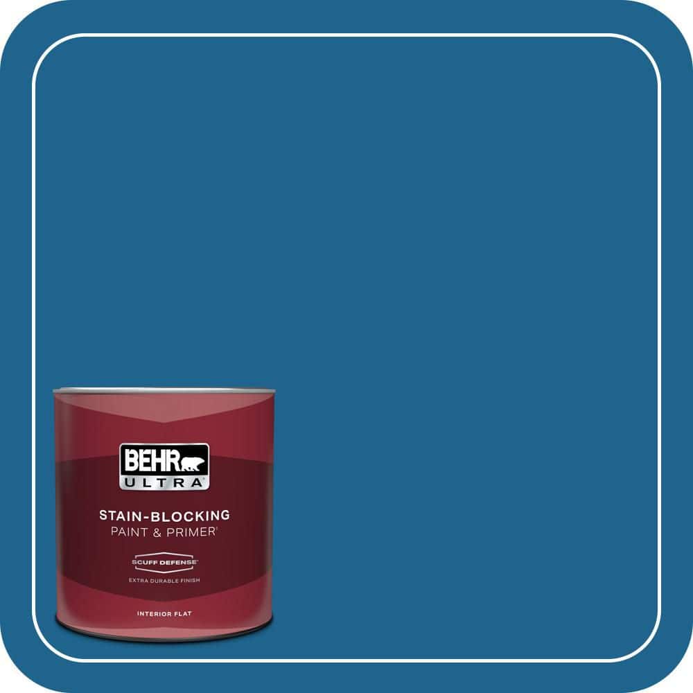 BEHR ULTRA 1 qt. #MQ5-57 Traditional Blue Extra Durable Flat Interior Paint & Primer (1)