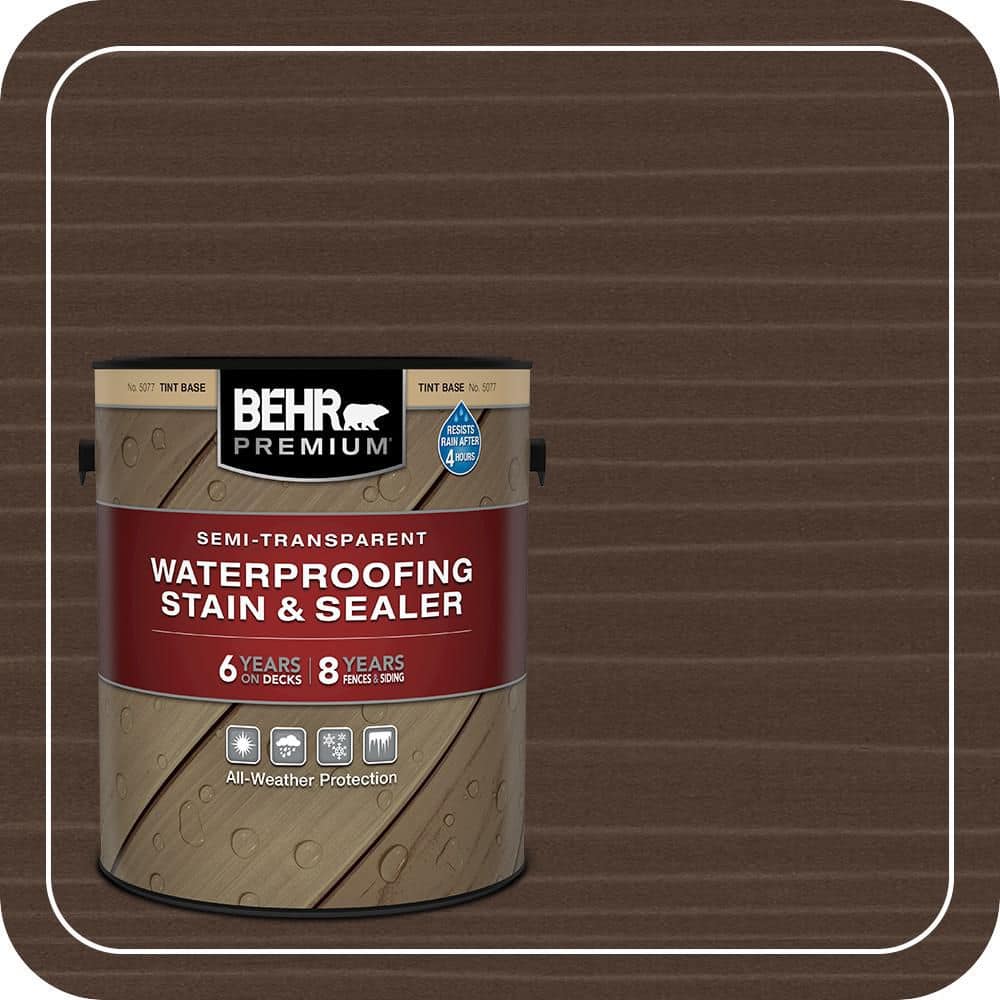 BEHR PREMIUM 1 gal. #ST-201 English Brown Semi-Transparent Waterproofing Exterior Wood Stain and Sealer (1)