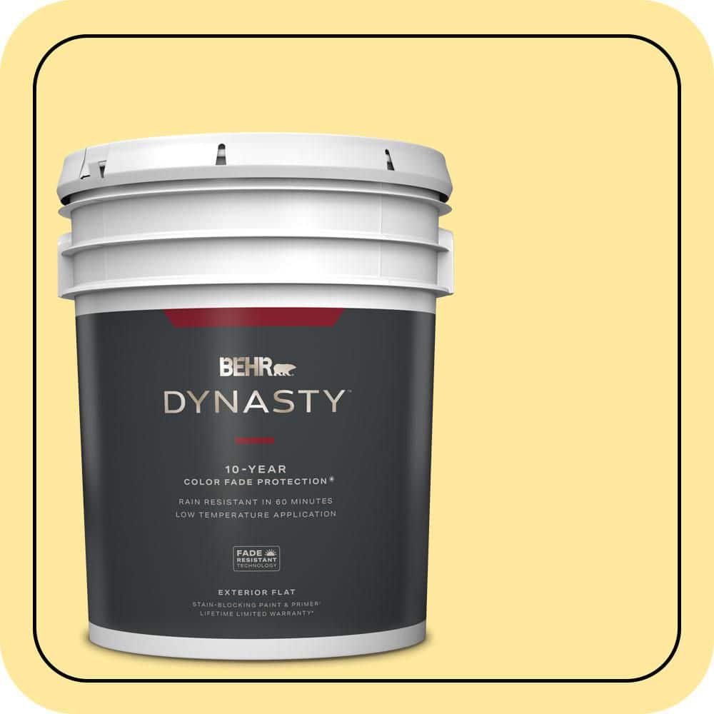 BEHR DYNASTY 5 gal. #P300-4 Rise and Shine Flat Exterior Stain-Blocking Paint & Primer