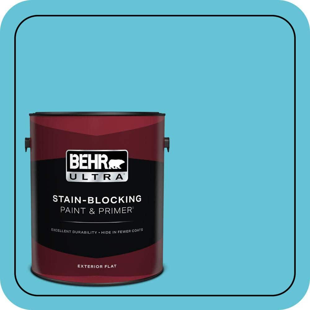 BEHR ULTRA 1 gal. #P480-4 Rushing Stream Flat Exterior Paint & Primer