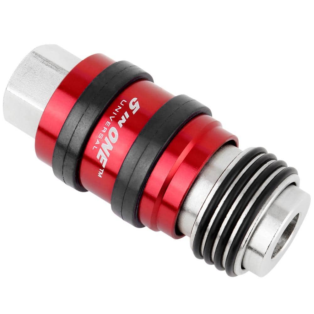 Milton Industries, Inc. 5 In ONE Universal 1/4 in. FNPT Safety Exhaust Quick-Connect Industrial Coupler (2)