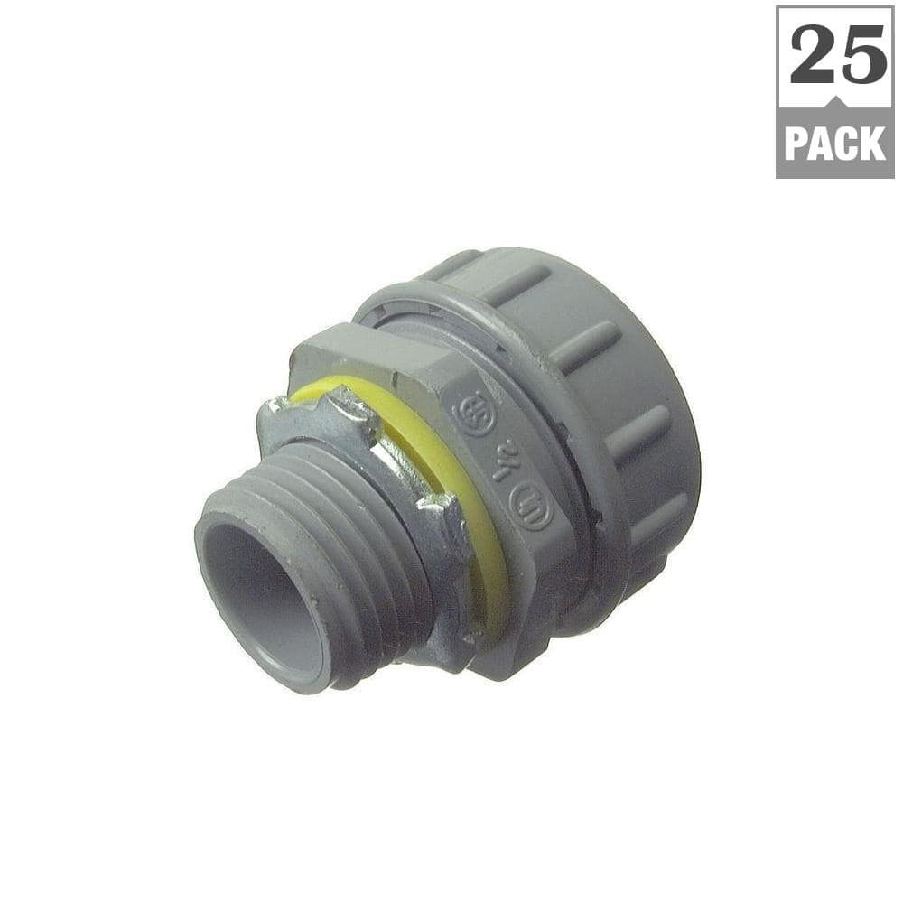 Halex 1/2 in. Liquid Tight Connector Nylon Multipiece (25-Pack) (3)