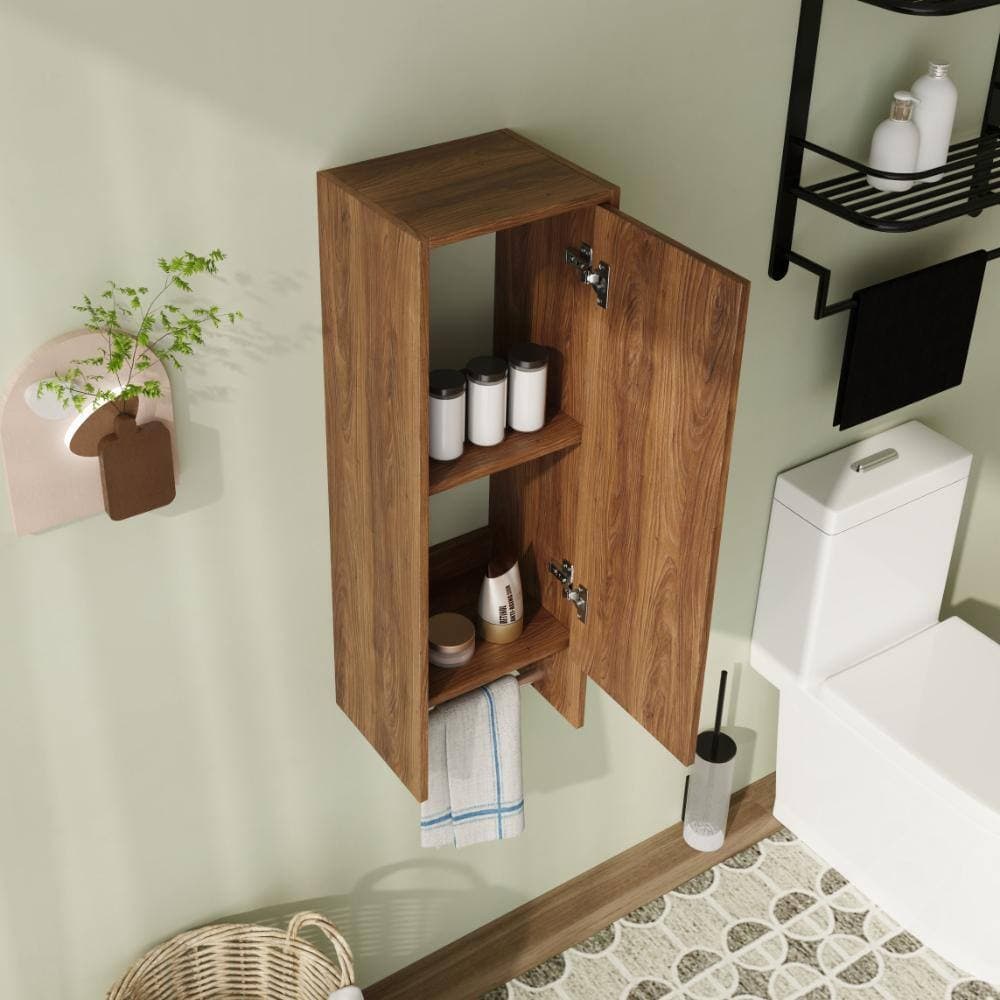 Malwee 12 in. Unassembled Plywood Bathroom Storage Wall Cabinet in Brown Ebony (3)