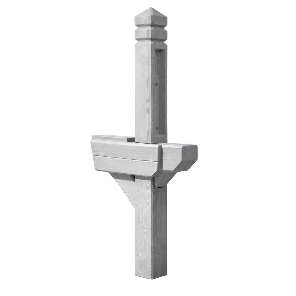 Step2 Highland 74.625 in. H x 34.5 in. W x 9 in. D Resin Overpost Mail Post Weathered Cedar (3)