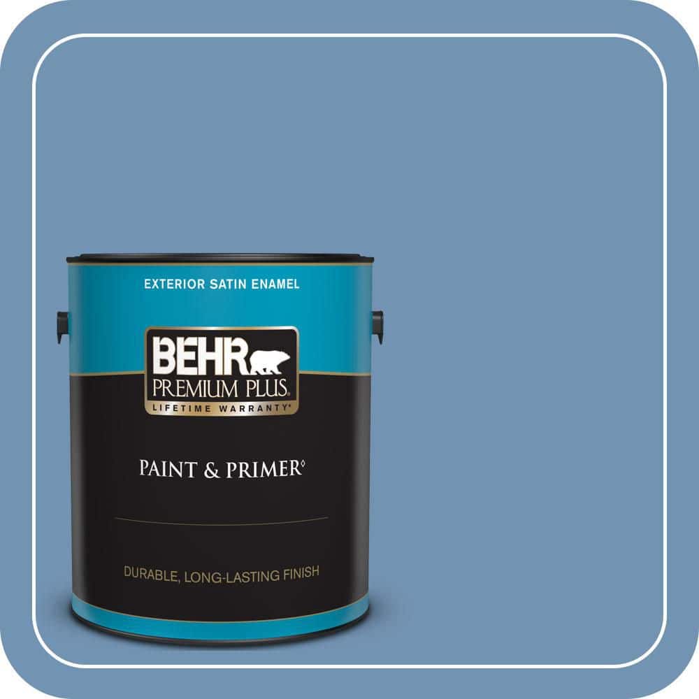 BEHR PREMIUM PLUS 1 gal. #T13-5 Belladonna Satin Enamel Exterior Paint & Primer