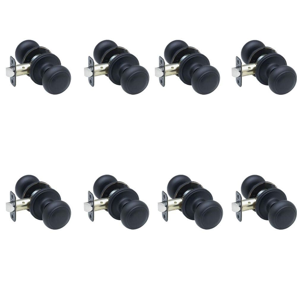 Copper Creek Hardware Colonial Black Passage Door Knob (8-Pack) (1)