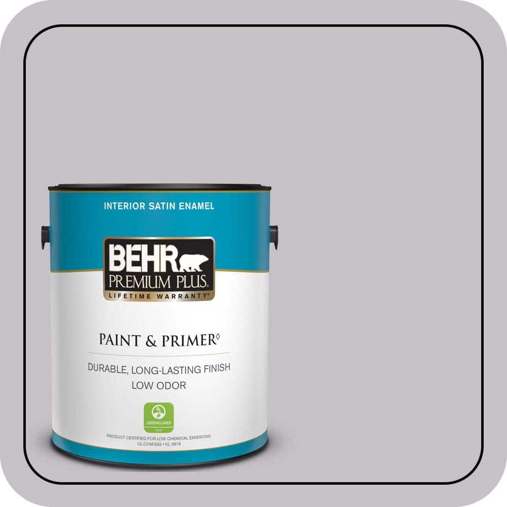 BEHR PREMIUM PLUS 1 gal. #MQ5-32 Such Melodrama Satin Enamel Low Odor Interior Paint & Primer