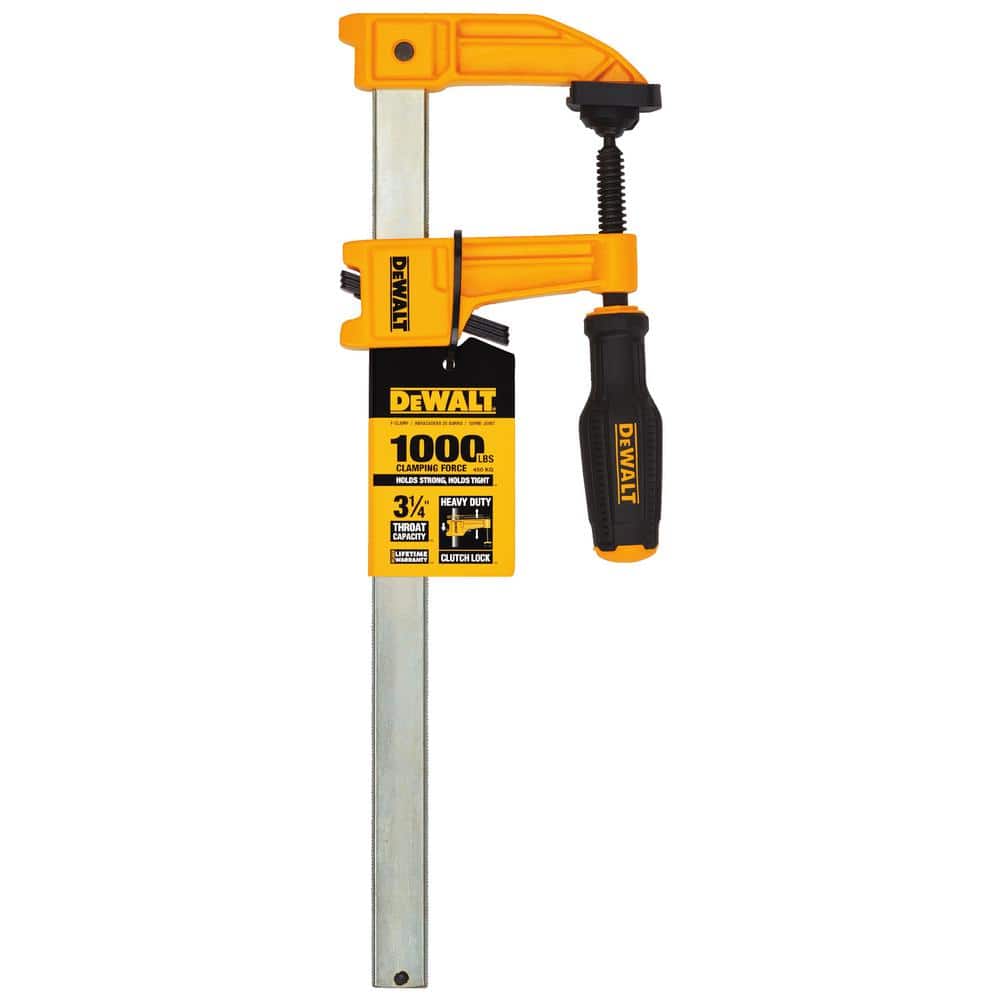 DEWALT 12 in. 1000 lb. Bar Clamp w/3.25 in. Throat Depth (3)