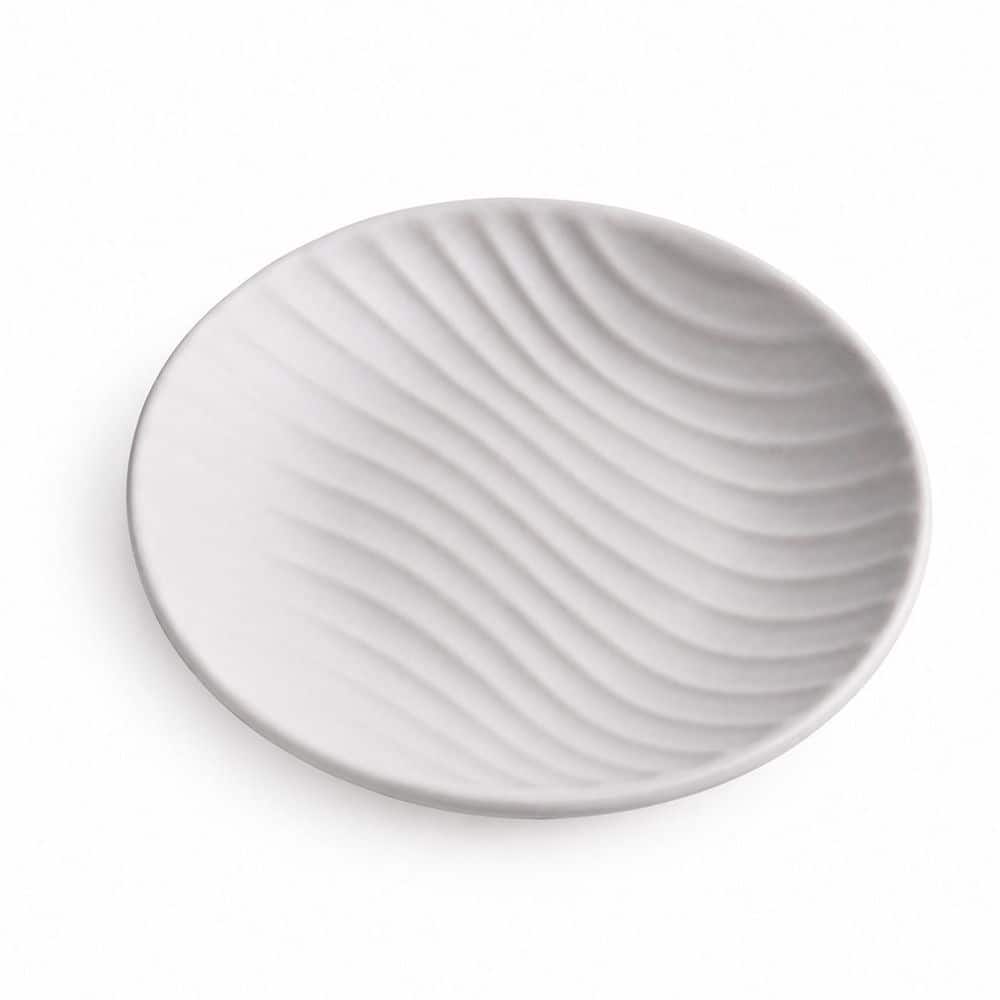 Unbranded 1-Pack Matte Black Ceramic Round Soap Dish Freestanding Striped Bar Holder Catchall Tray for the Bath (1)