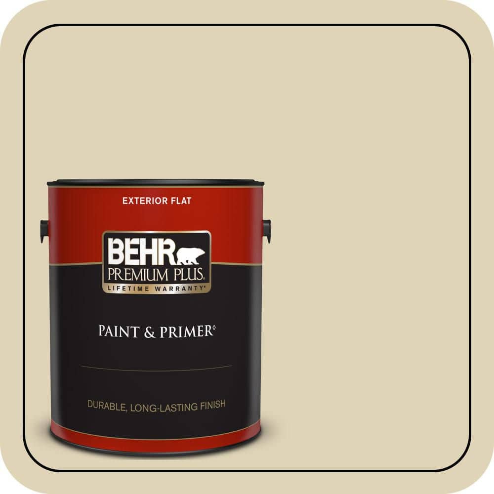 BEHR PREMIUM PLUS 1 gal. #MQ3-16 Limescent Flat Exterior Paint & Primer