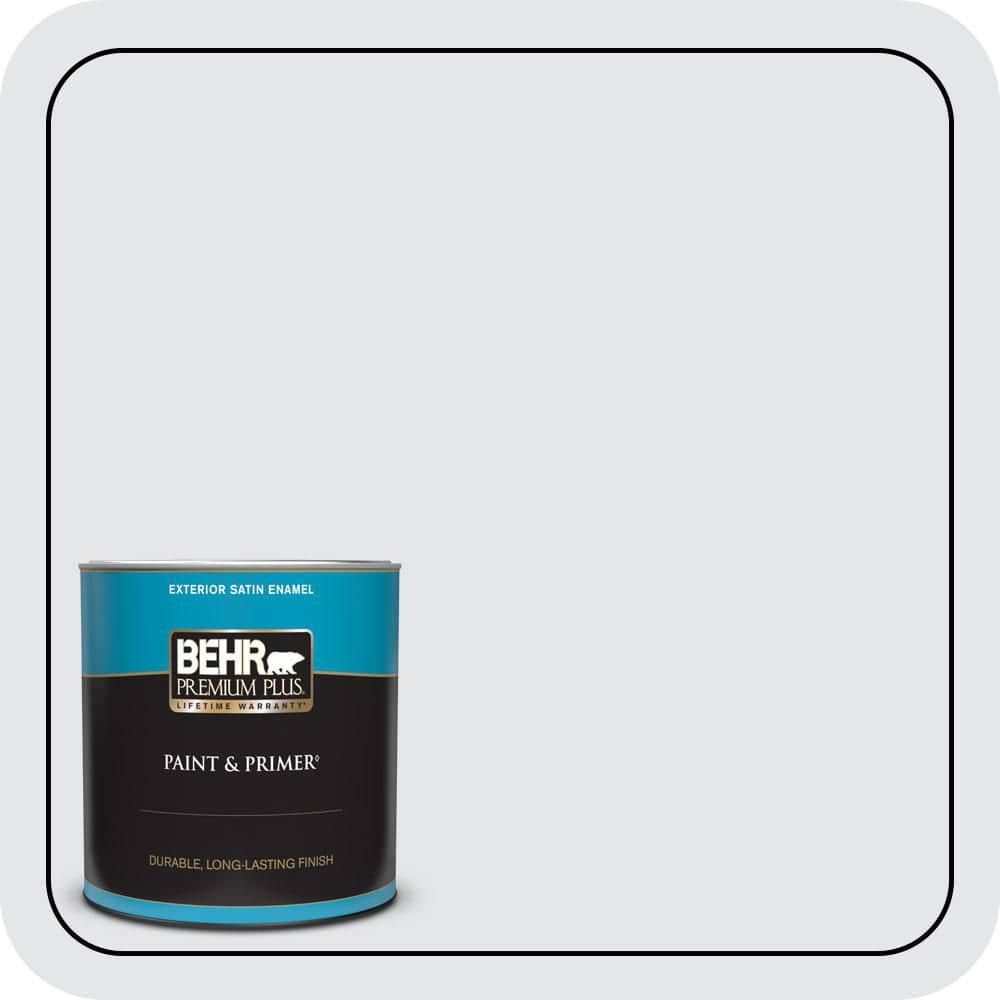 BEHR PREMIUM PLUS 1 qt. #620E-1 Lily Lavender Satin Enamel Exterior Paint & Primer