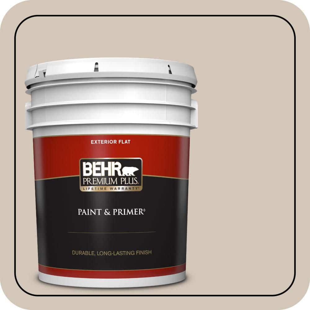 BEHR PREMIUM PLUS 5 gal. #MQ2-50 Gravelstone Flat Exterior Paint & Primer