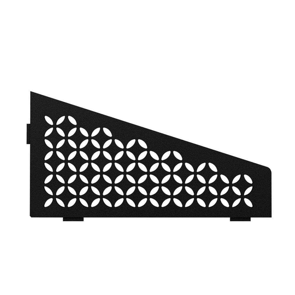 Schluter Shelf-E Matte Black Coated Aluminum Floral Quadrilateral Corner Shelf (2)