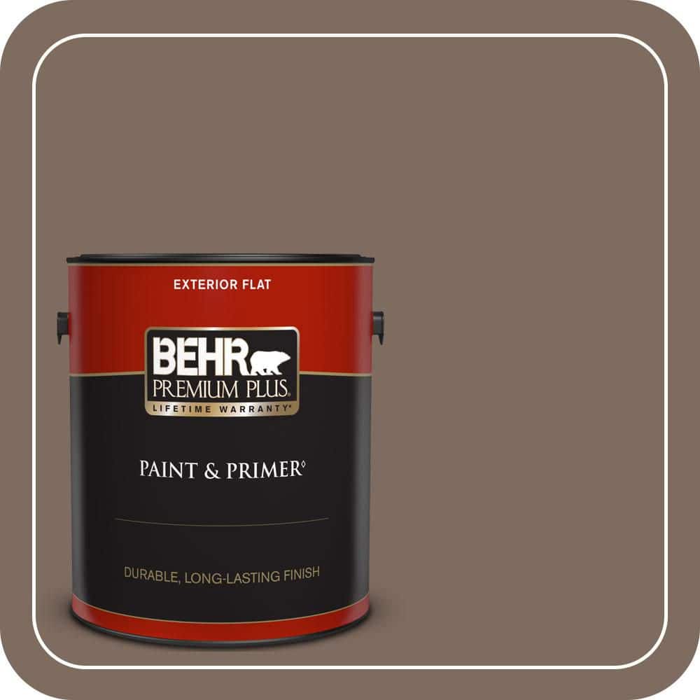 BEHR PREMIUM PLUS 1 gal. #PPU5-03 Antique Earth Flat Exterior Paint & Primer