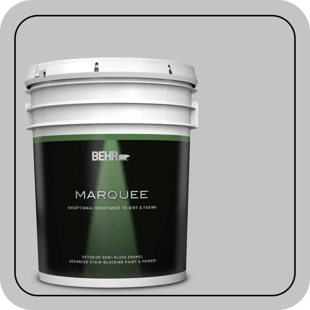 BEHR MARQUEE 5 gal. #PPU25-14 Engagement Silver Semi-Gloss Enamel Exterior Paint & Primer
