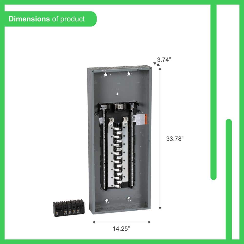 Square D Homeline 225 Amp 30-Space 60-Circuit Indoor Main Lug Plug-On Neutral Load Center w/ Cover, Ground Bar(HOM3060L225PGCVP) (4)