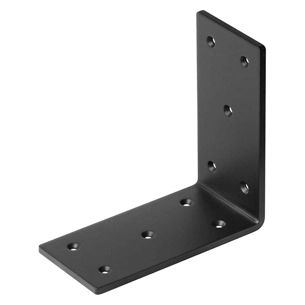 Afoxsos Carbon Steel Black Heavy Duty L Bracket for 4 x 4 6 x 6 Post 4-Pack (1)