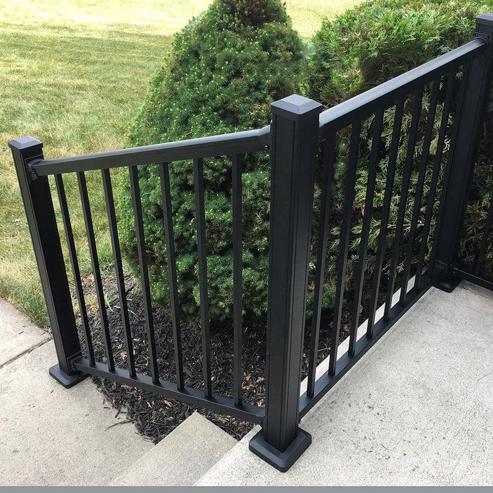 EZ Handrail Textured Black Aluminum Pivot Bracket Kit (2)